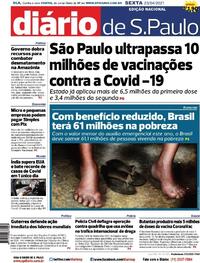 Capa do jornal Diário de São Paulo 23/04/2021