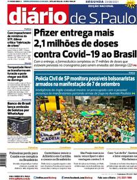 Capa do jornal Diário de São Paulo 23/08/2021