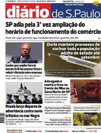 Capa do jornal Diário de São Paulo 24/06/2021