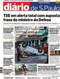 Capa do jornal Diário de São Paulo 24/07/2021