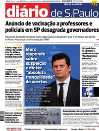Capa do jornal Diário de São Paulo 25/03/2021