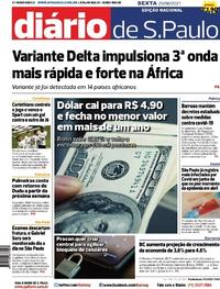 Capa do jornal Diário de São Paulo 25/06/2021