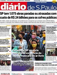 Capa do jornal Diário de São Paulo 25/11/2021
