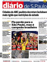 Capa do jornal Diário de São Paulo 26/02/2021