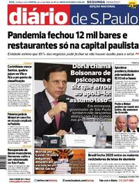 Capa do jornal Diário de São Paulo 26/04/2021