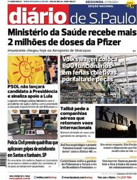 Capa do jornal Diário de São Paulo 27/09/2021
