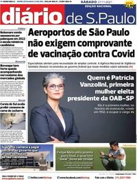Capa do jornal Diário de São Paulo 27/11/2021