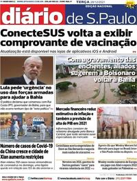 Capa do jornal Diário de São Paulo 28/12/2021