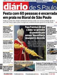 Capa do jornal Diário de São Paulo 29/03/2021