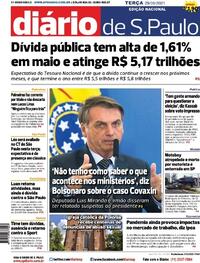 Capa do jornal Diário de São Paulo 29/06/2021