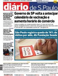 Capa do jornal Diário de São Paulo 29/07/2021