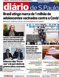Capa do jornal Diário de São Paulo 29/08/2021