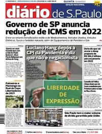Capa do jornal Diário de São Paulo 30/09/2021