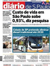 Capa do jornal Diário de São Paulo 30/10/2021