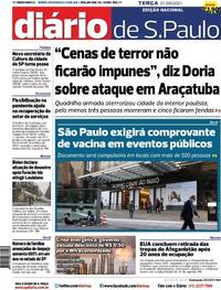 Capa do jornal Diário de São Paulo 31/08/2021