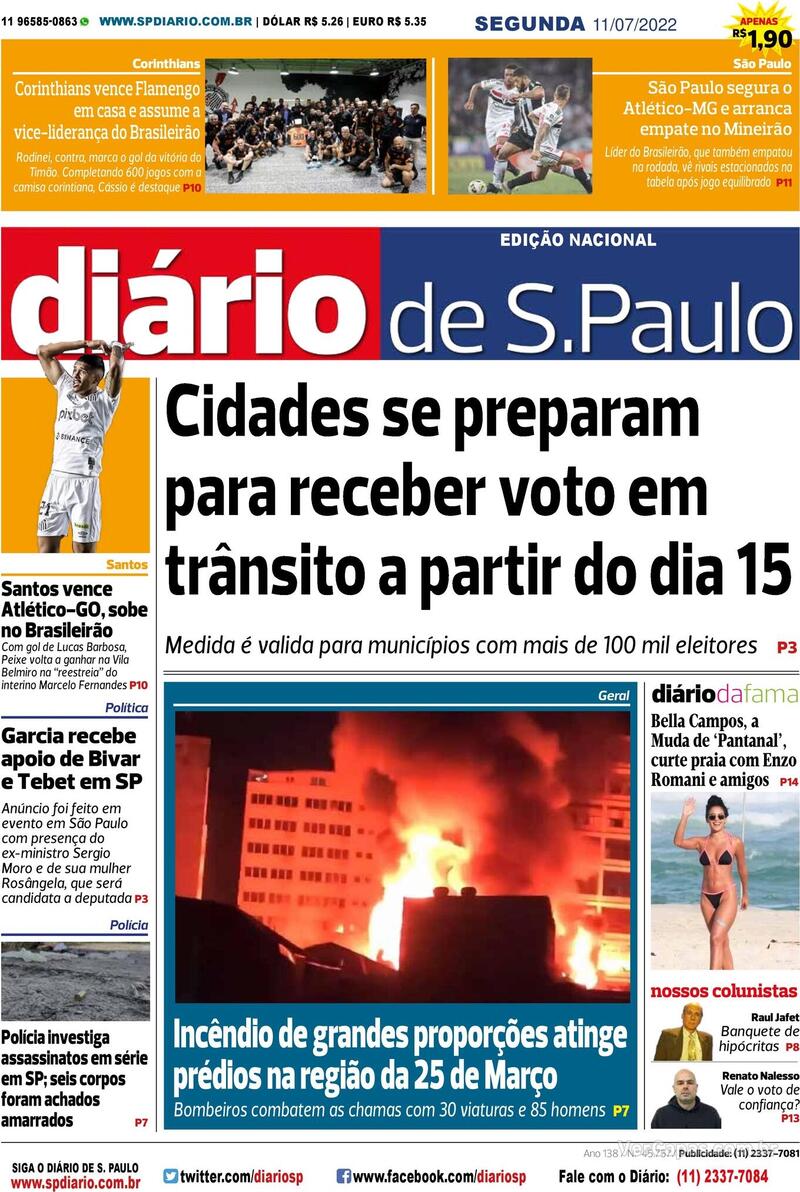 Capa Diário De São Paulo 7343