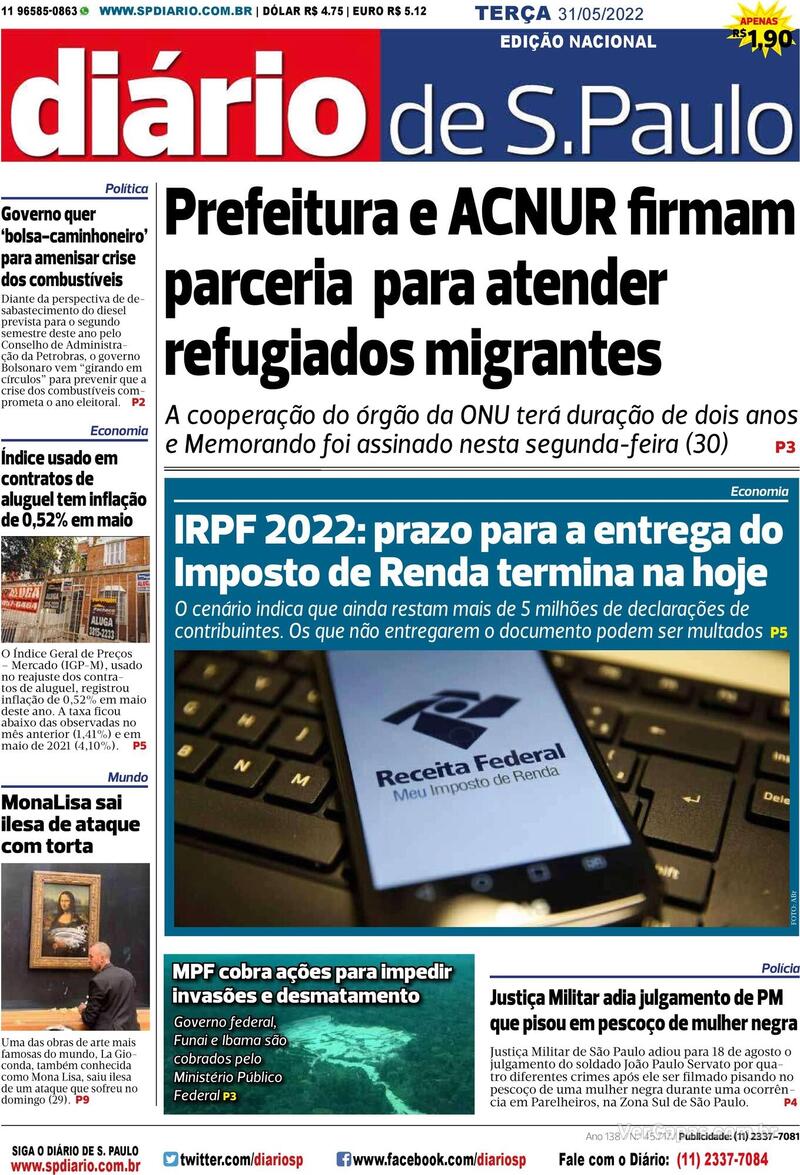 Capa Diário De São Paulo Sexta 4 De Março De 2022