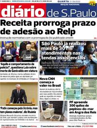 Capa do jornal Diário de São Paulo 01/06/2022
