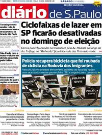 Capa do jornal Diário de São Paulo 01/10/2022