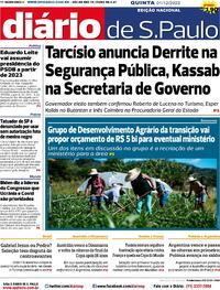 Capa do jornal Diário de São Paulo 01/12/2022