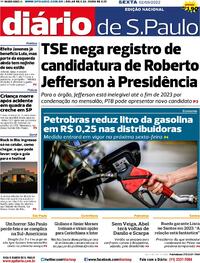 Capa do jornal Diário de São Paulo 02/09/2022
