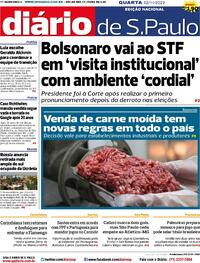 Capa do jornal Diário de São Paulo 02/11/2022