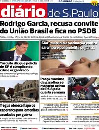 Capa do jornal Diário de São Paulo 03/04/2022