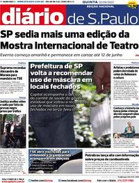 Capa do jornal Diário de São Paulo 03/06/2022