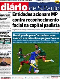 Capa do jornal Diário de São Paulo 03/12/2022