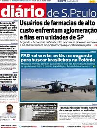 Capa do jornal Diário de São Paulo 04/03/2022