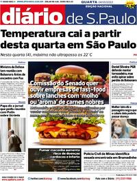 Capa do jornal Diário de São Paulo 04/05/2022