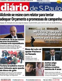 Capa do jornal Diário de São Paulo 04/11/2022