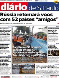 Capa do jornal Diário de São Paulo 05/04/2022
