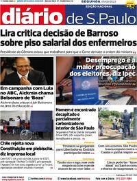 Capa do jornal Diário de São Paulo 05/09/2022
