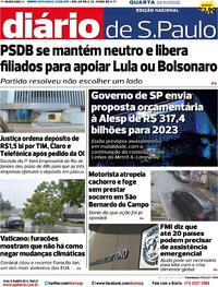 Capa do jornal Diário de São Paulo 05/10/2022