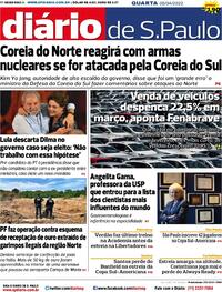 Capa do jornal Diário de São Paulo 06/04/2022