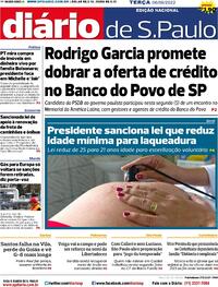 Capa do jornal Diário de São Paulo 06/09/2022
