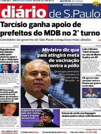 Capa do jornal Diário de São Paulo 06/10/2022