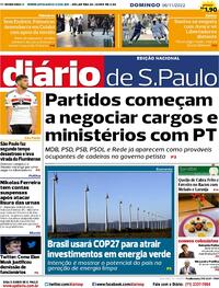Capa do jornal Diário de São Paulo 06/11/2022