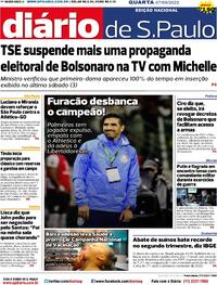 Capa do jornal Diário de São Paulo 07/09/2022