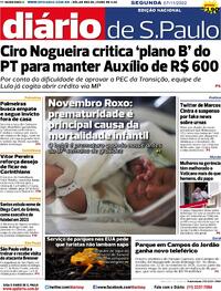 Capa do jornal Diário de São Paulo 07/11/2022