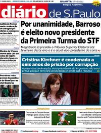 Capa do jornal Diário de São Paulo 07/12/2022