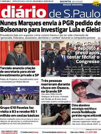 Capa do jornal Diário de São Paulo 08/12/2022