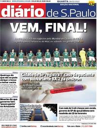 Capa do jornal Diário de São Paulo 09/02/2022