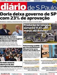 Capa do jornal Diário de São Paulo 09/04/2022