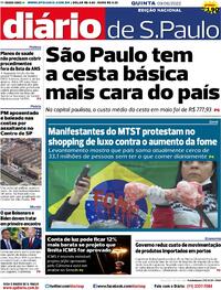 Capa do jornal Diário de São Paulo 09/06/2022