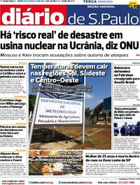 Capa do jornal Diário de São Paulo 09/08/2022