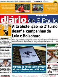 Capa do jornal Diário de São Paulo 09/10/2022