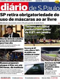 Capa do jornal Diário de São Paulo 10/03/2022