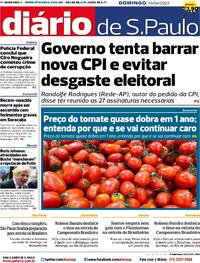 Capa do jornal Diário de São Paulo 10/04/2022